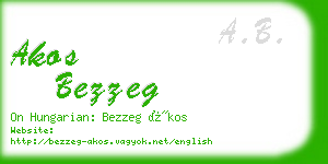 akos bezzeg business card